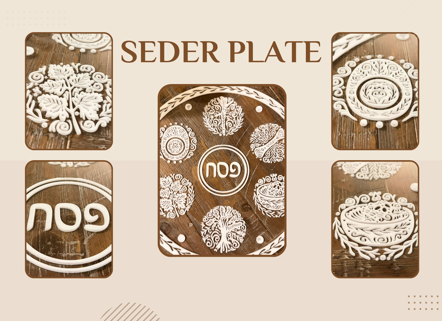 Elegant Acrylic Seder Plate | 11.5" Pesach Plate, Modern Judaica