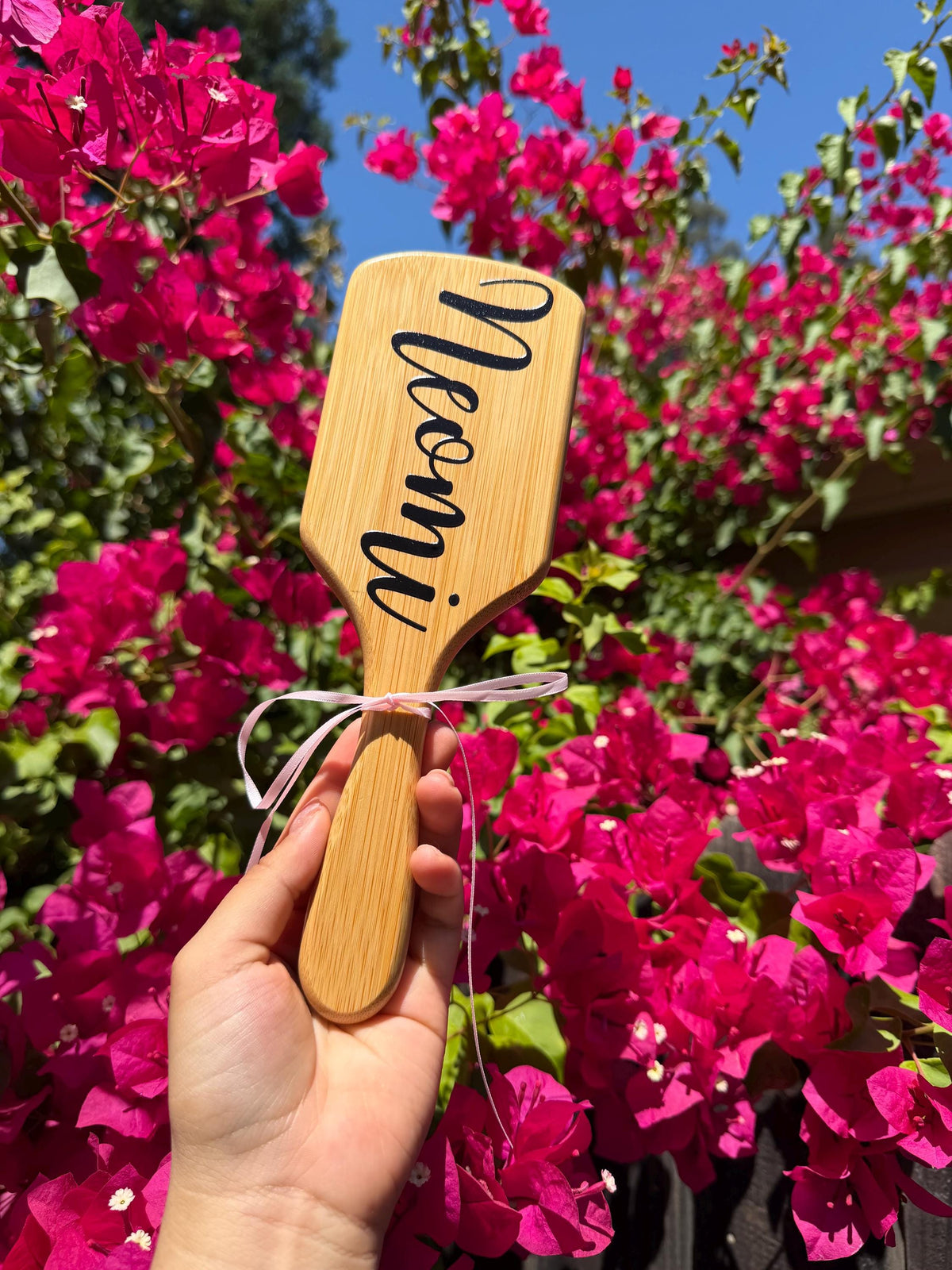 Personalized Bamboo Hair Brush | Custom Engraved Name Gift for Mom, Grandma, Daughter, Bridesmaid
