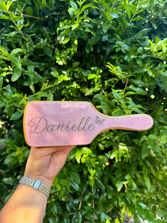 Personalized Pink Acrylic Paddle Hair Brush