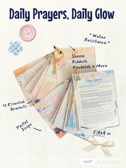 13  Blessing Cards | Daily Prayers + Shabbat & Havdalah Spanish and English
