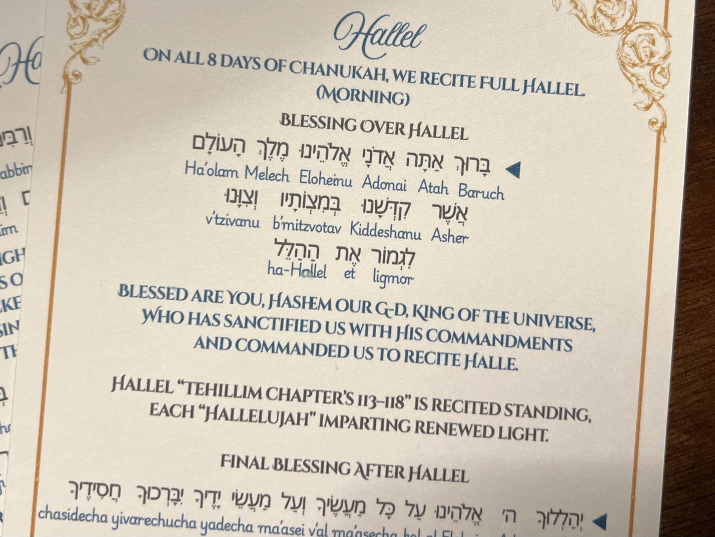 Classic Chanukah Prayer Pack (Different sizes) 1 Unit - 4 Sets