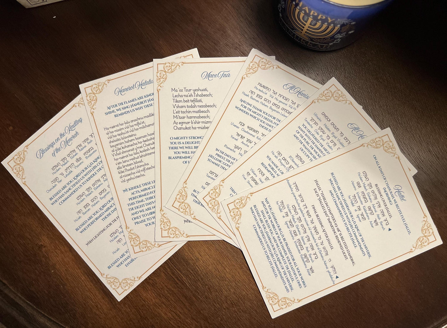 Classic Chanukah Prayer Pack (Different sizes) 1 Unit - 4 Sets