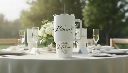 Personalized Bridesmaid Tumbler - Laser Engraved Wedding Party Gift