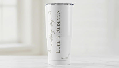 Personalized Wedding Tumbler - Engraved Stainless Steel, Bride & Groom Gift