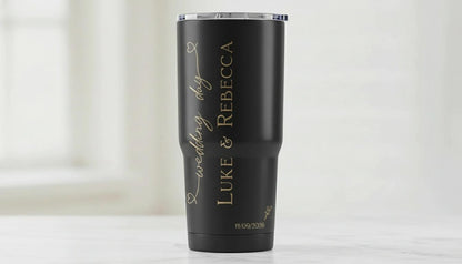 Personalized Wedding Tumbler - Engraved Stainless Steel, Bride & Groom Gift