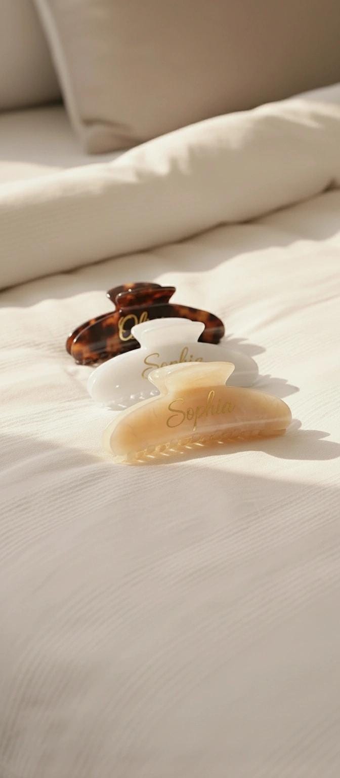 Personalized Name Hair Claw | Wedding, Quinceañera Favor