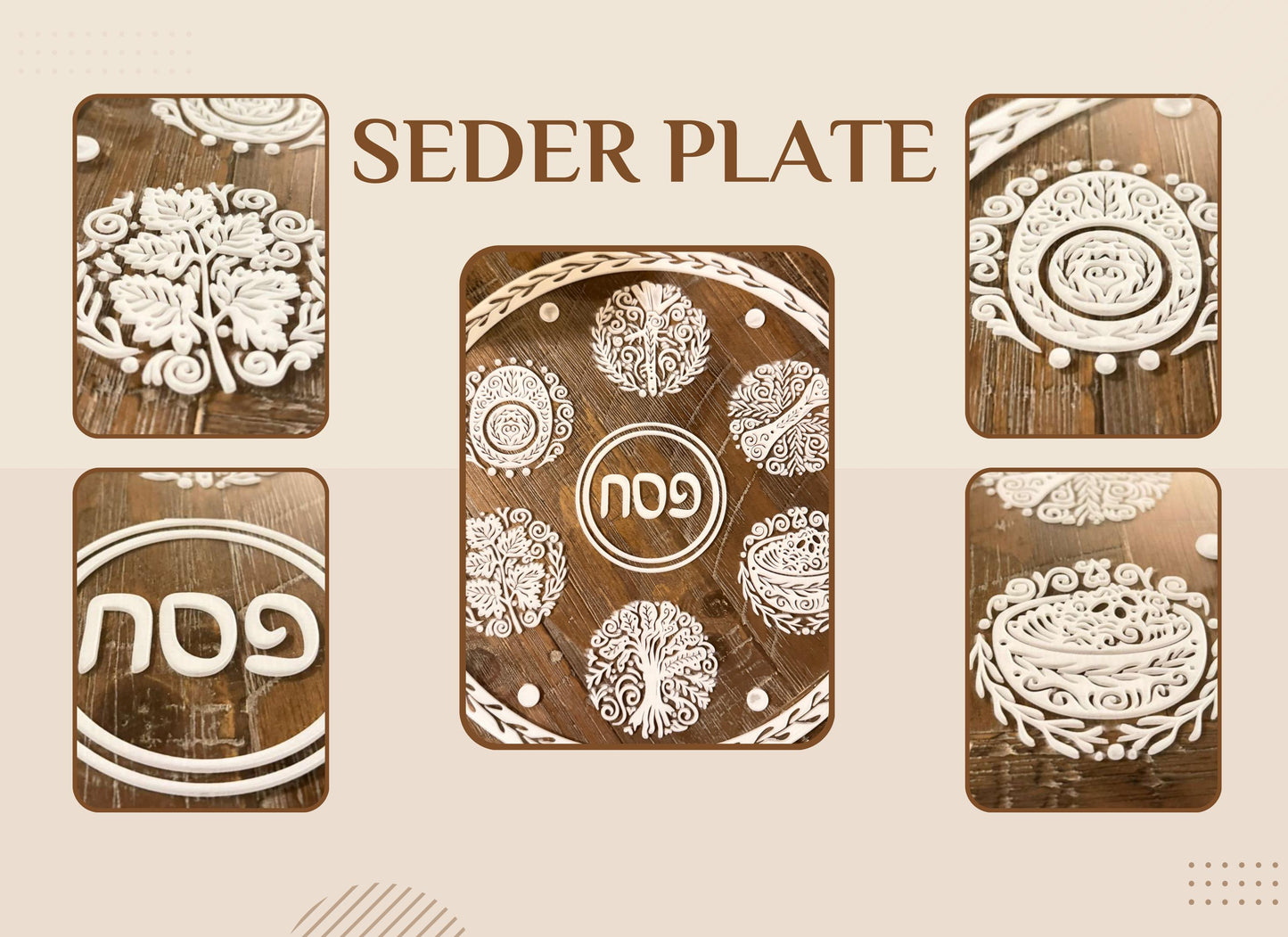 Elegant Acrylic Seder Plate | 11.5" Pesach Plate, Modern Judaica