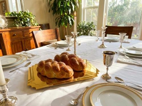 Gold Mirror Challah Tray | Elegant Shabbat Table Decor