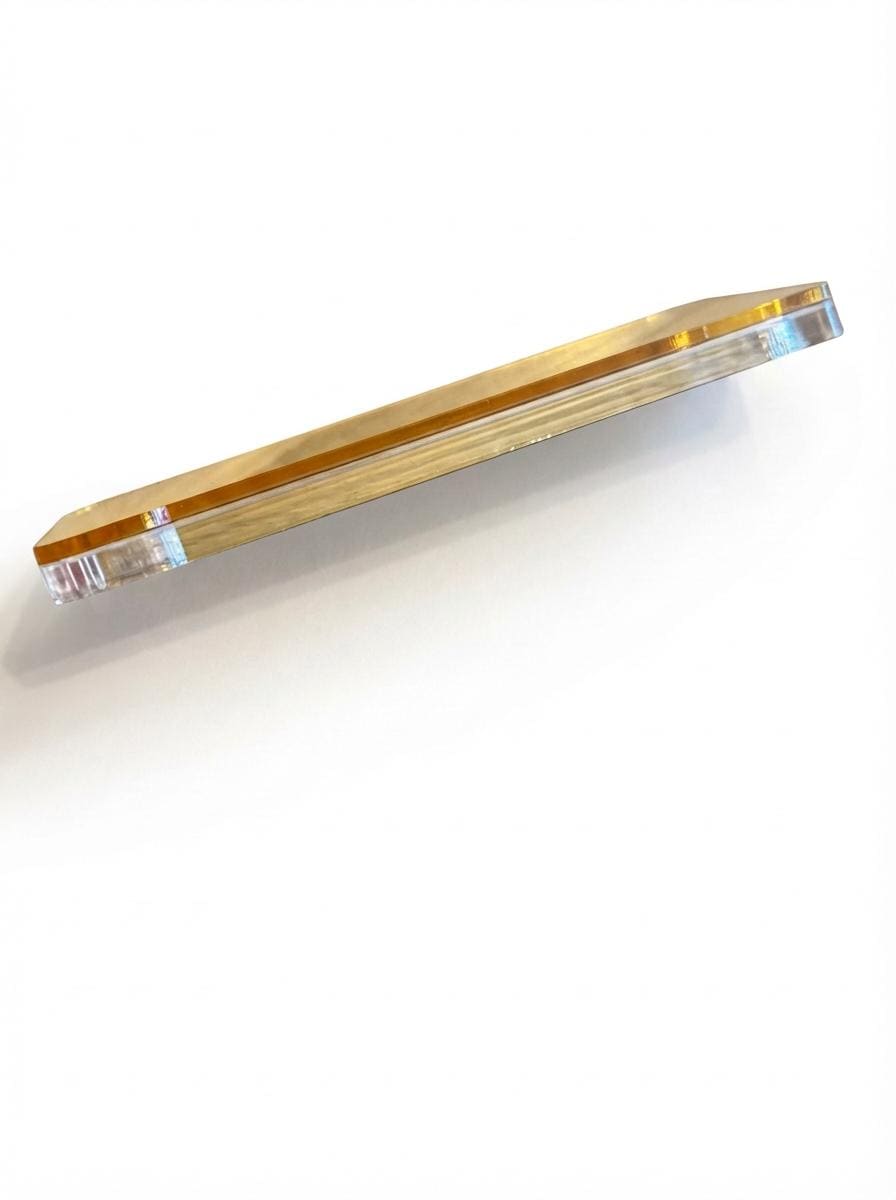 Personalized Gold Mirror Mezuzah Case | Modern Acrylic Judaica, Family Name (12cm)