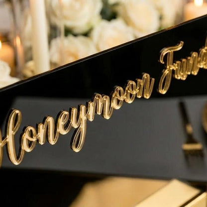 Modern Acrylic Honeymoon Fund QR Code Wedding Sign (8x10 Inch)