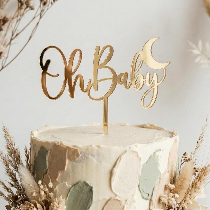 Personalized Baby Shower Cake Topper | Custom Welcome Baby Name Sign