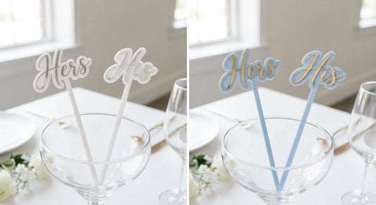 Custom Acrylic Wedding Stir Sticks | Mr Mrs Last Name Established Cocktail Decor
