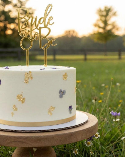 Gold Acrylic Bride To Be Cake Topper | Bridal Shower Engagement Bachelorette Decoration
