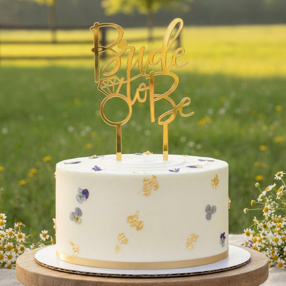 Gold Acrylic Bride To Be Cake Topper | Bridal Shower Engagement Bachelorette Decoration